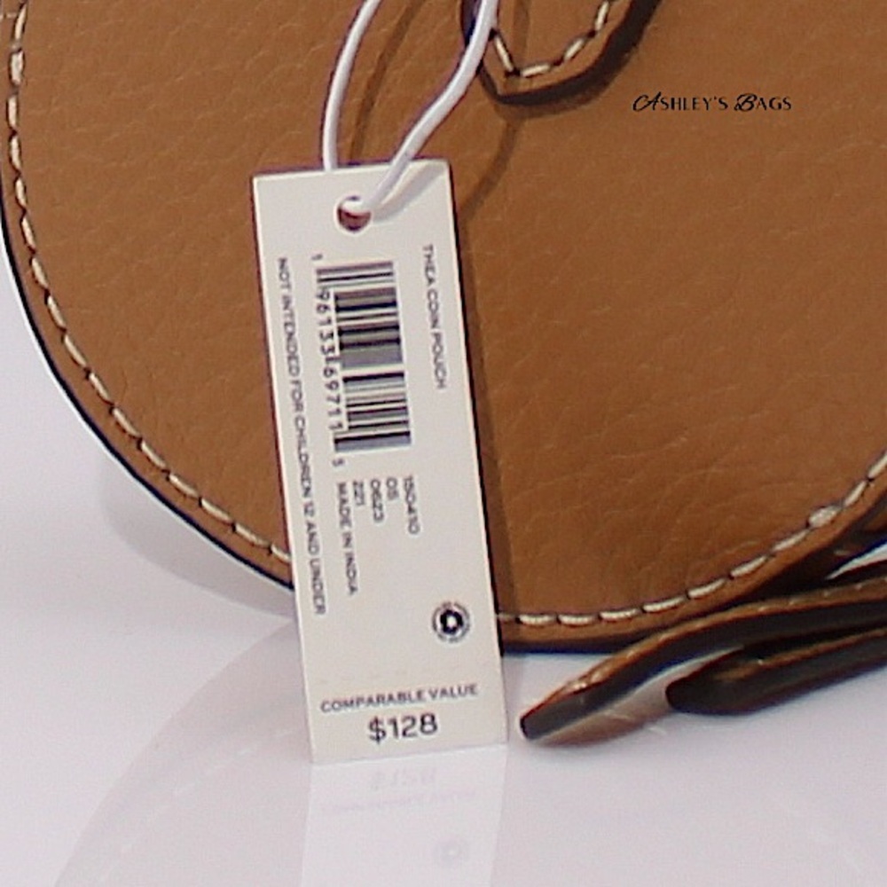 Tory Burch Thea Coin Pouch Keychain In Tiramisu Brown - Picture 4 of 4